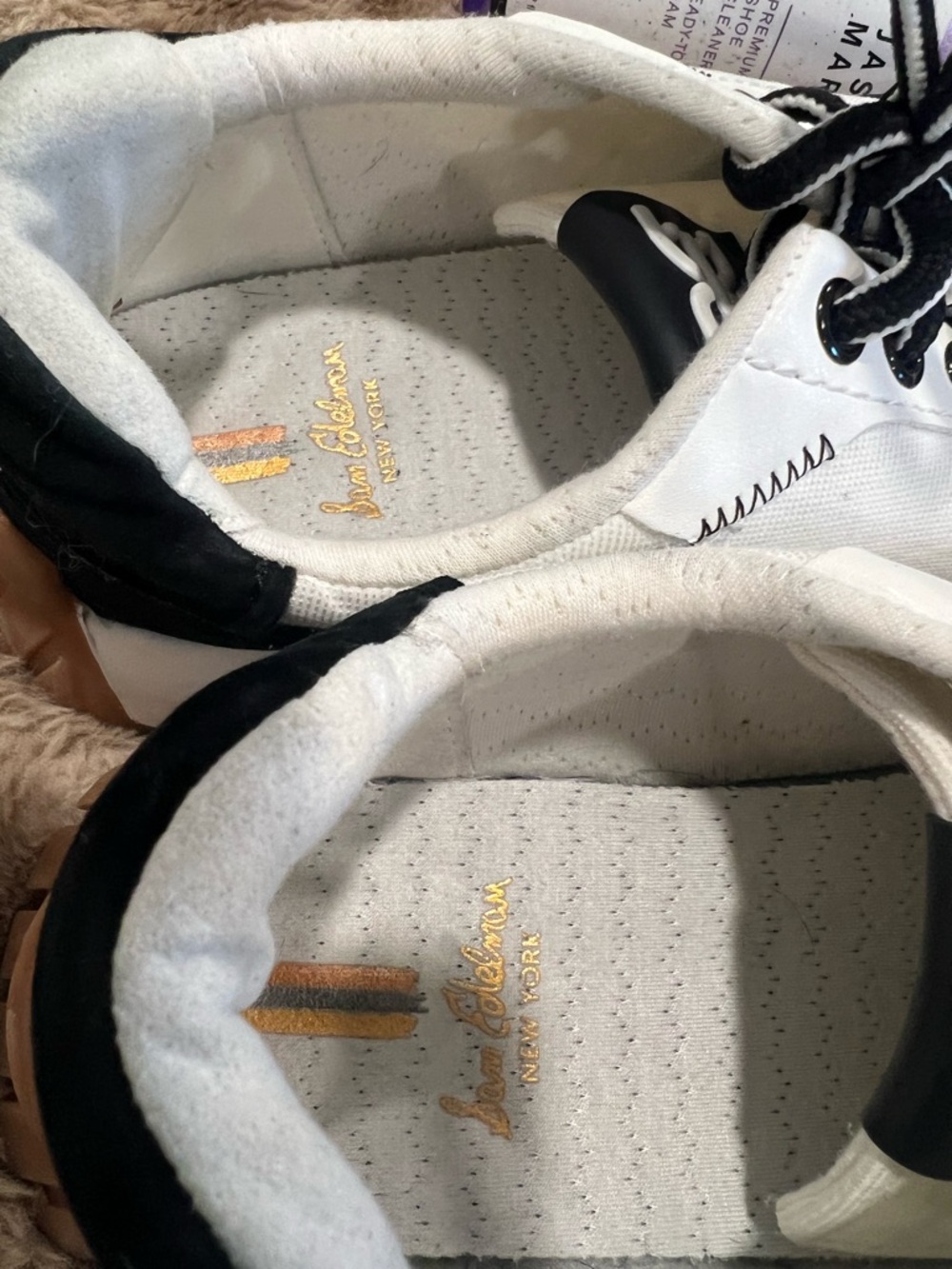 Sam Edelman White, Black & Gum Platform Low-Top Sneakers - Picture 5 of 6
